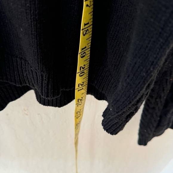 Project Naadam Black Cotton Acrylic Blend Ruffled Mock Neck Knit Sweater Small - Picture 5 of 9